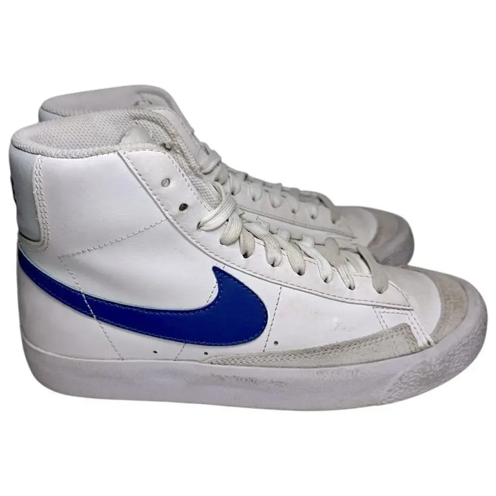 Nike Kids Size 4.5Y White Blue Blazer Mid Sneakers DA4086-113